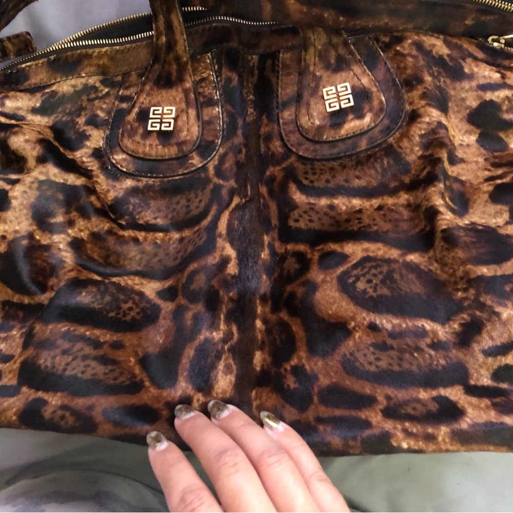 Rare Givenchy Nightingale Medium Leopard Print Calf Hair Ponyhair Handbag - Picture 3 of 15